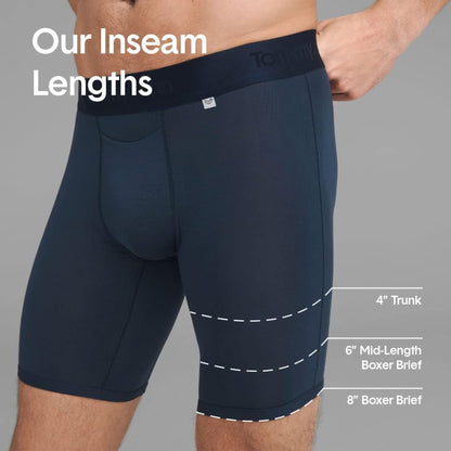 Tommy John Men's Second Skin Boxer Briefs - 3 Pack - No Ride-Up Comfortable Breathable Underwear for Men, Black, Large