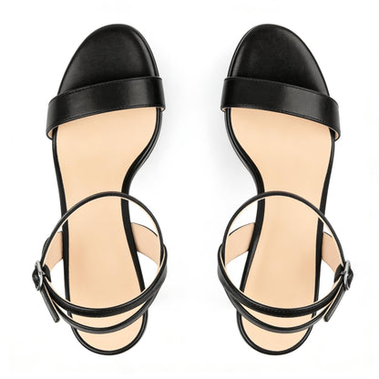 MERUMOTE Women's Platform Heels Sky High Heel Sandals Black US7