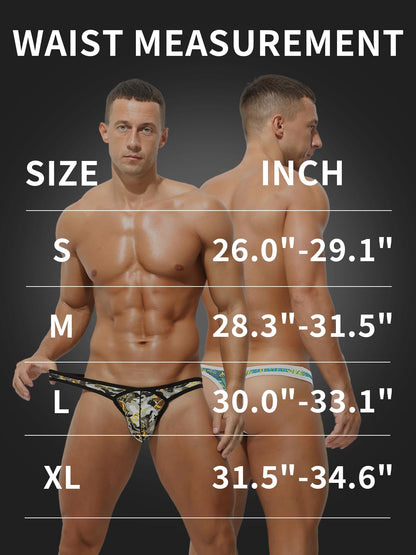 Men’s Thong Sexy Underwear Ice Silk Thong Athletic Supporter for Man, 1961DK-YY-1Pack, Small