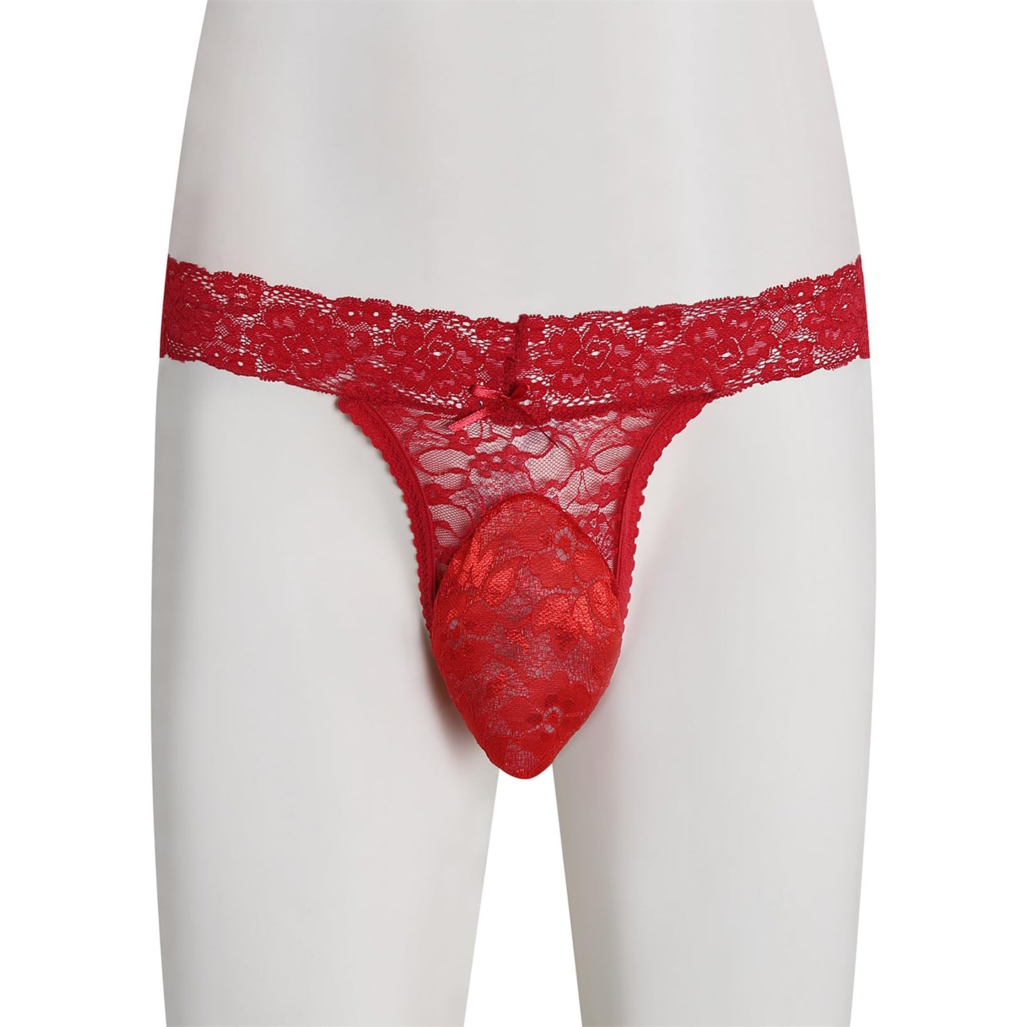 GNFVQLLE Lace Frilly Sissy Panties Femboy Mens Thong Sexy Underwear Male Lingerie Girly Clothes Feminine Outfit Red