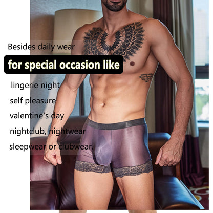 Men's Sexy Sissy Underwear Shiny Oil Glossy G-String Bikini Bulge Enhancing Ball Pouch Crossdressing Sexy Gay Lingerie Sissy Underpants For Men