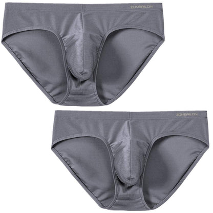 Mens Low Rise Underwear Briefs- Sexy Enhancing Big Pouch Ice Silk Bulge Pouch - Large Size