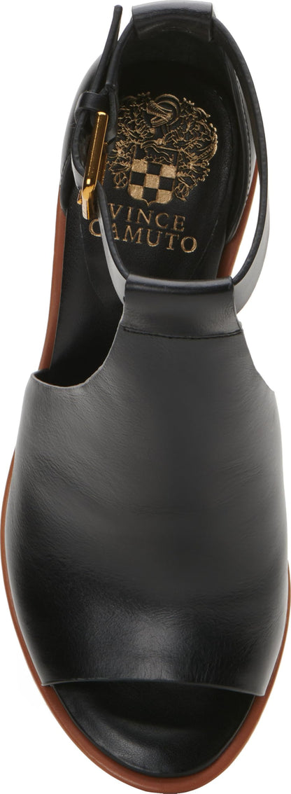 Vince Camuto Women's Frasper Buckle High Heel Sandal, Black, 7 M