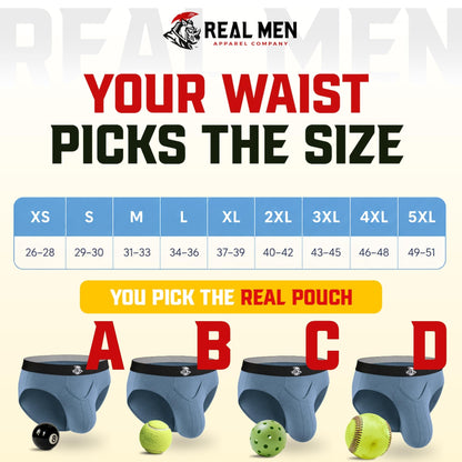 Real Men Viscose Derived From Bamboo Briefs D Pouch Med 4pk Blk/Blu/Gry