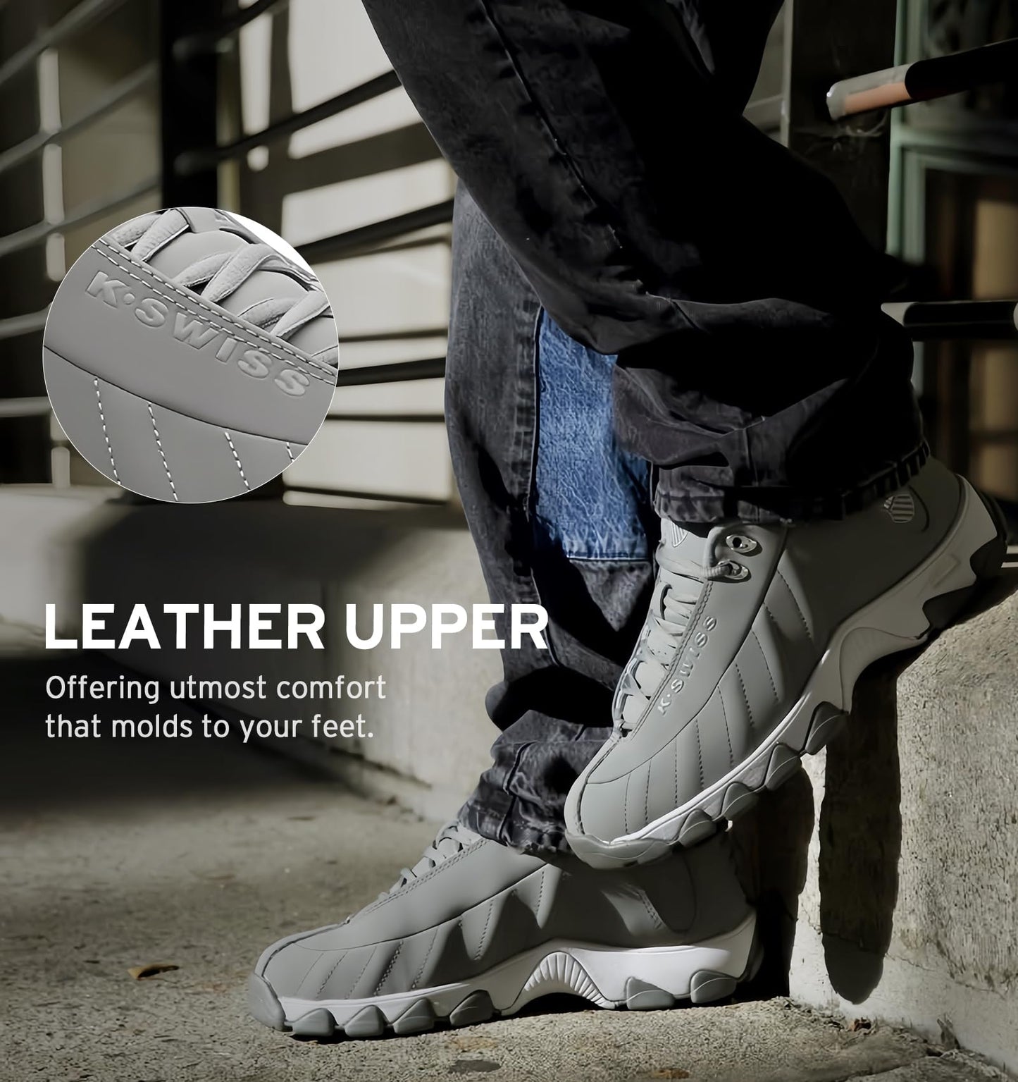 K-Swiss Men's ST329 CMF Sneaker, Neutral Gray/Silver, 11.5 M