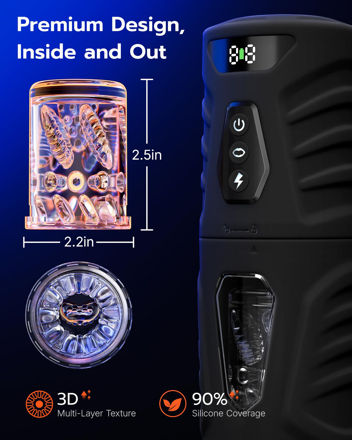 EINSEO Male Masturbator Penis Pump, AI Sync Sex Toys for Men with 7 Thrusting & 360° Rotation, Up to 155 Strokes/Min, 7 Blowjob Suction Pocket Pussy, Silicone-Wrapped Sex Furniture for Bedding
