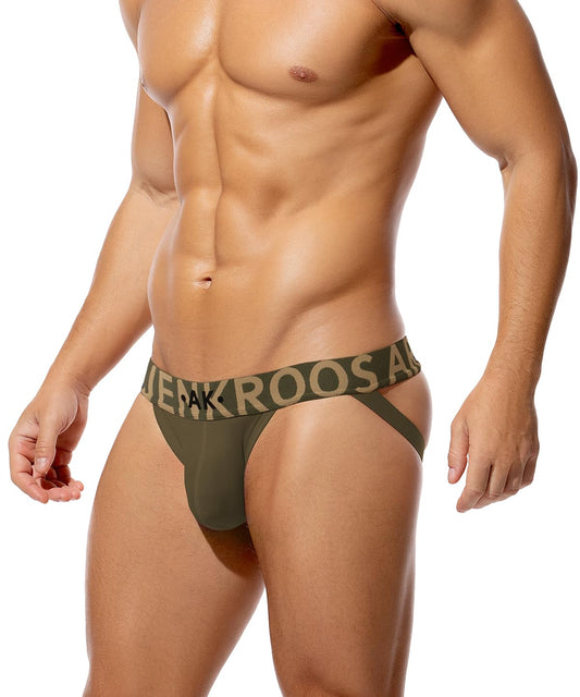 Arjen Kroos Jockstrap Athletic Supporters For Men, Cotton Workout Sport Underwear Jock Strap Green
