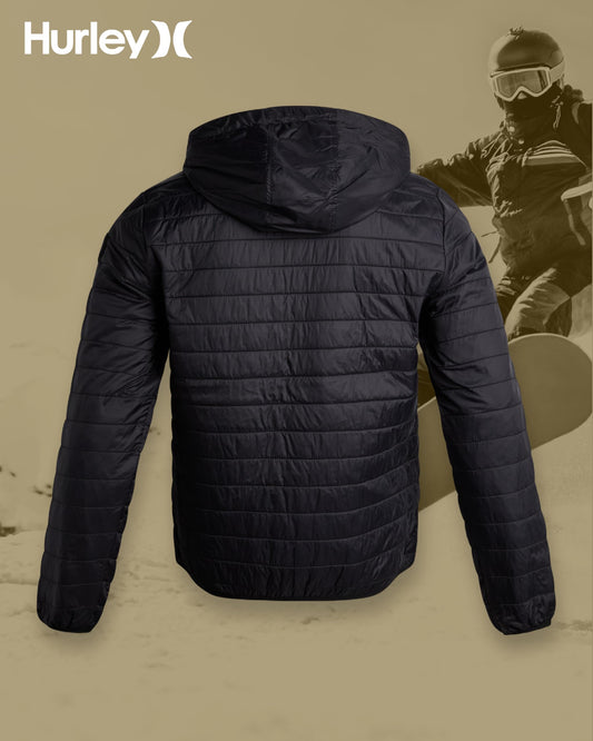 Hurley Men's Jacket - Balsam Lightweight Packable Puffer Coat - Weather Resistant Outerwear Windbreaker Coat for Men (M-XL), Size Medium, True Black