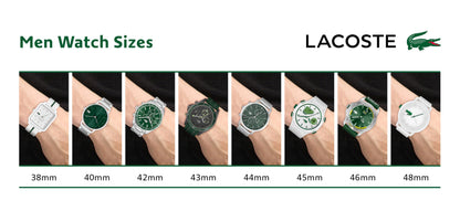 Lacoste Boston Men's Chronograph Watch - Classic Stainless Steel Bracelet- Tachymeter - Water Resistant up to 5ATM/50 Meters - Modern Design for Him - 42mm