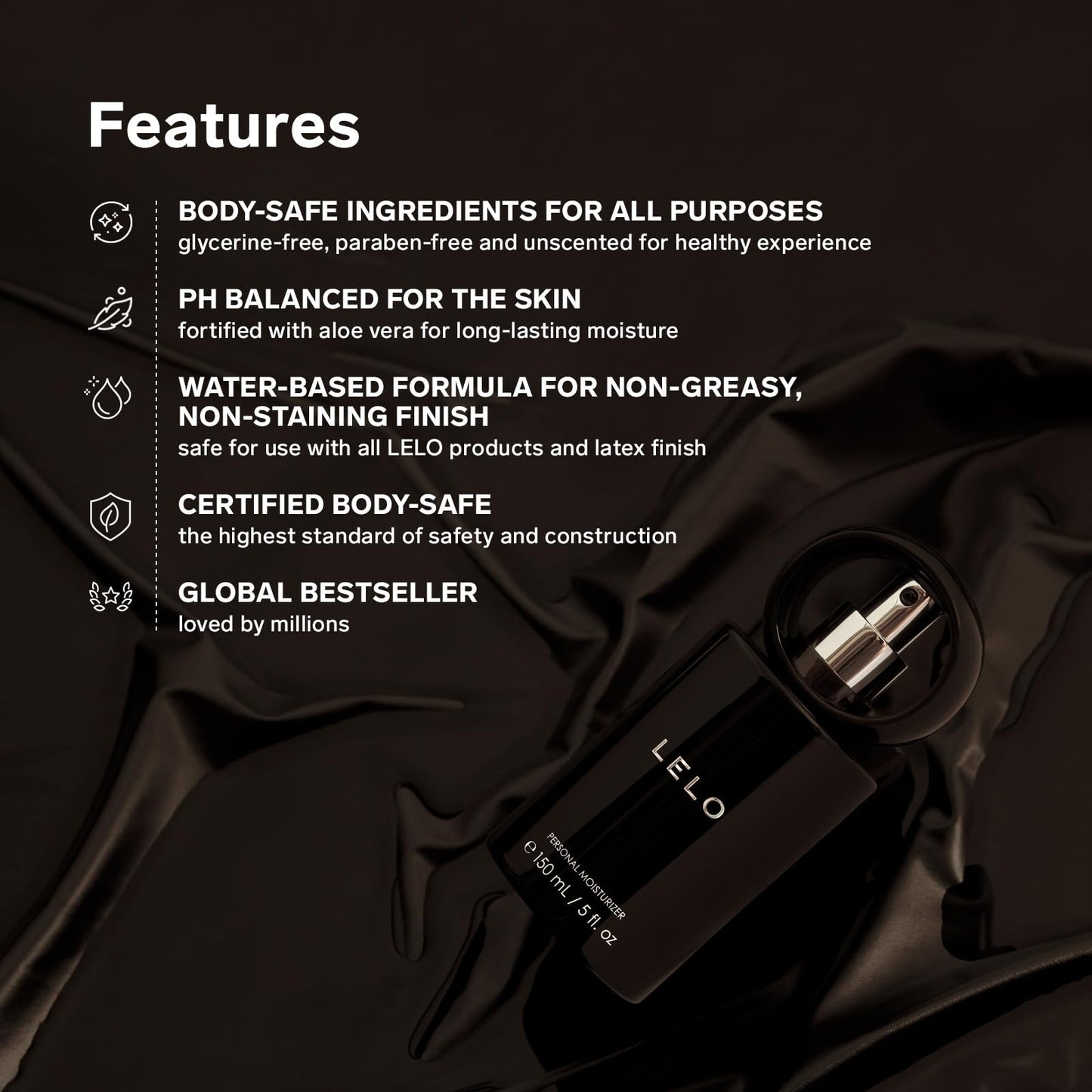 LELO Personal Moisturizer - Water-Based Lubricant with Aloe Vera, 150 ml