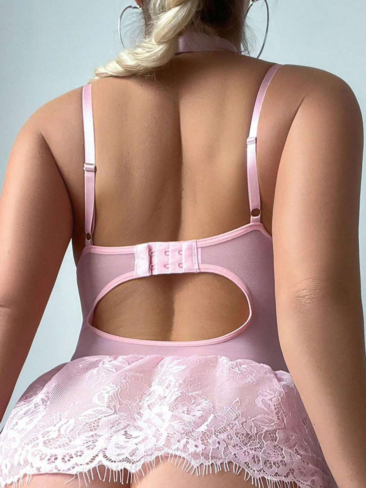 Sissy Underwire Bustier Lingerie Set Pink 2# Medium