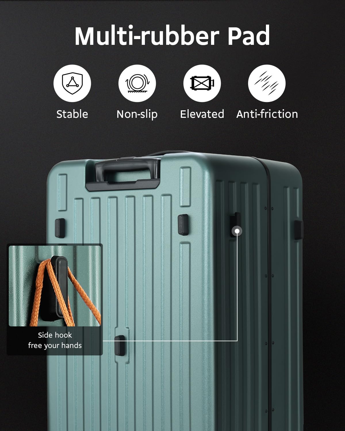 CENSIEN Luggage Sets 2 Pieces, 20 Inch Carry On Luggage and 29 Inch Checked Luggage with Spinner Wheels, Lightweight ABS+PC Hardshell Trunk Suitcases with Aluminum Frame, Top Opening (Green, 20/29)