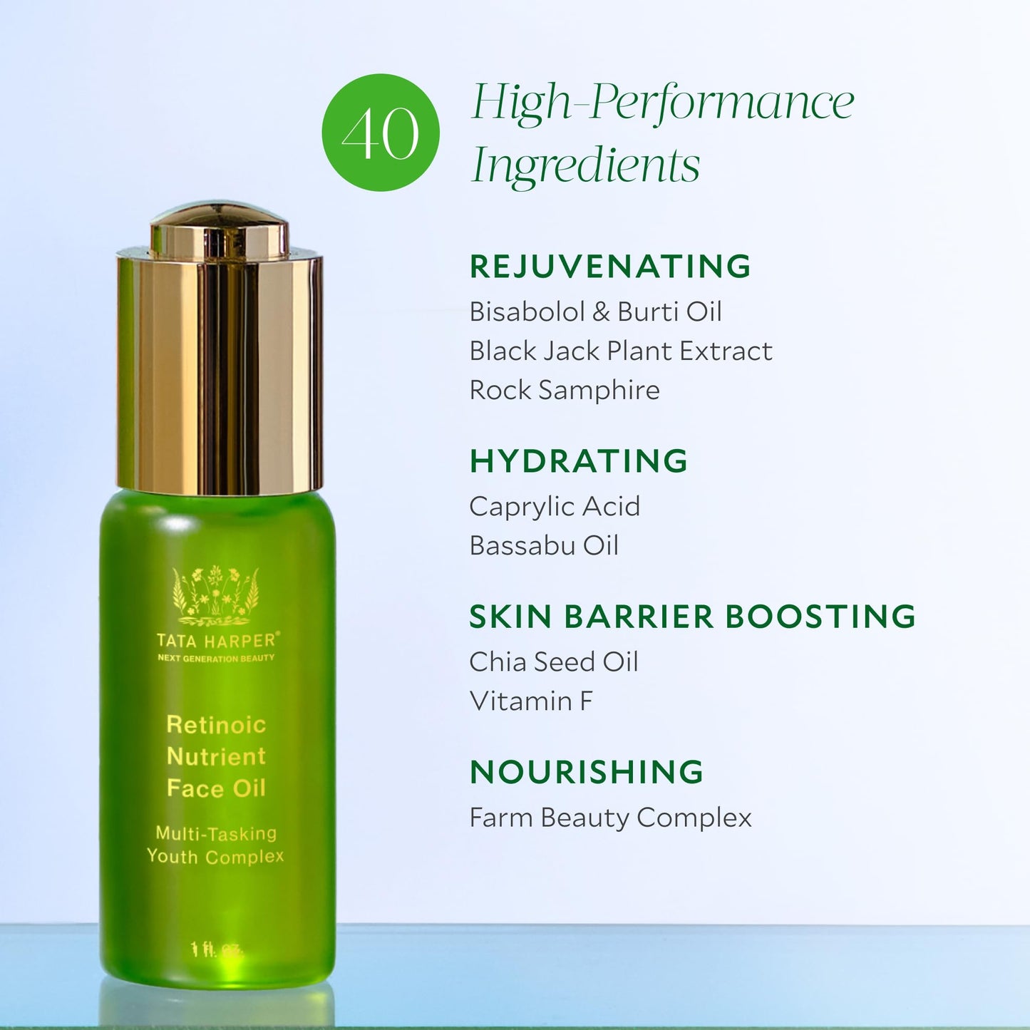 Tata Harper Retinoic Nutrient Face Oil, Nourishing Face Oil, Botanical Retinol Alternatives, Natural Skincare, 30ml