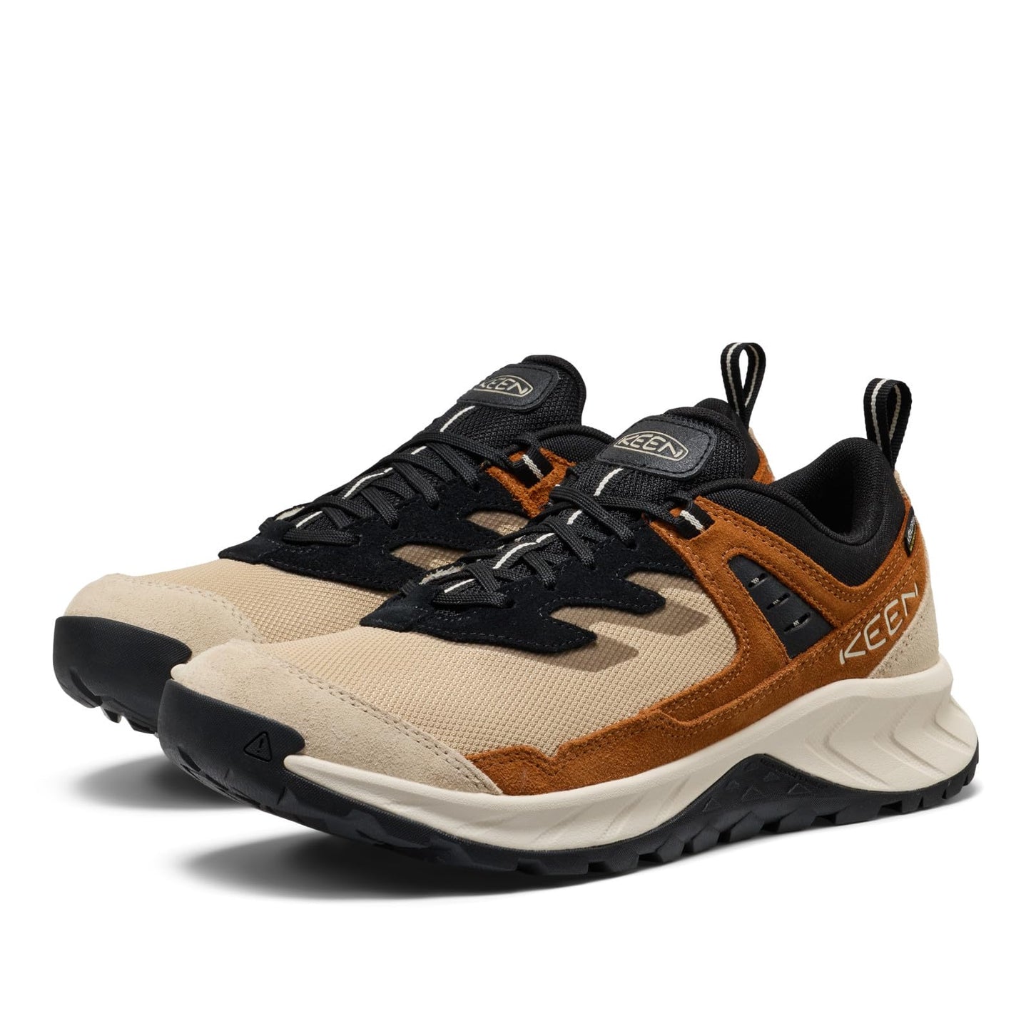 KEEN Men's Hightrail Low Height Durable Lightweight Breathable Leather Waterproof Hiking Shoes, Safari/Roasted Pecan, 10