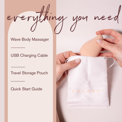 COCONU Wave Rechargeable Body Massager for Muscle Relaxation & Self Care | 10 Vibration Modes | Platinum Silicone | Waterproof | USB Rechargeable | Travel Friendly