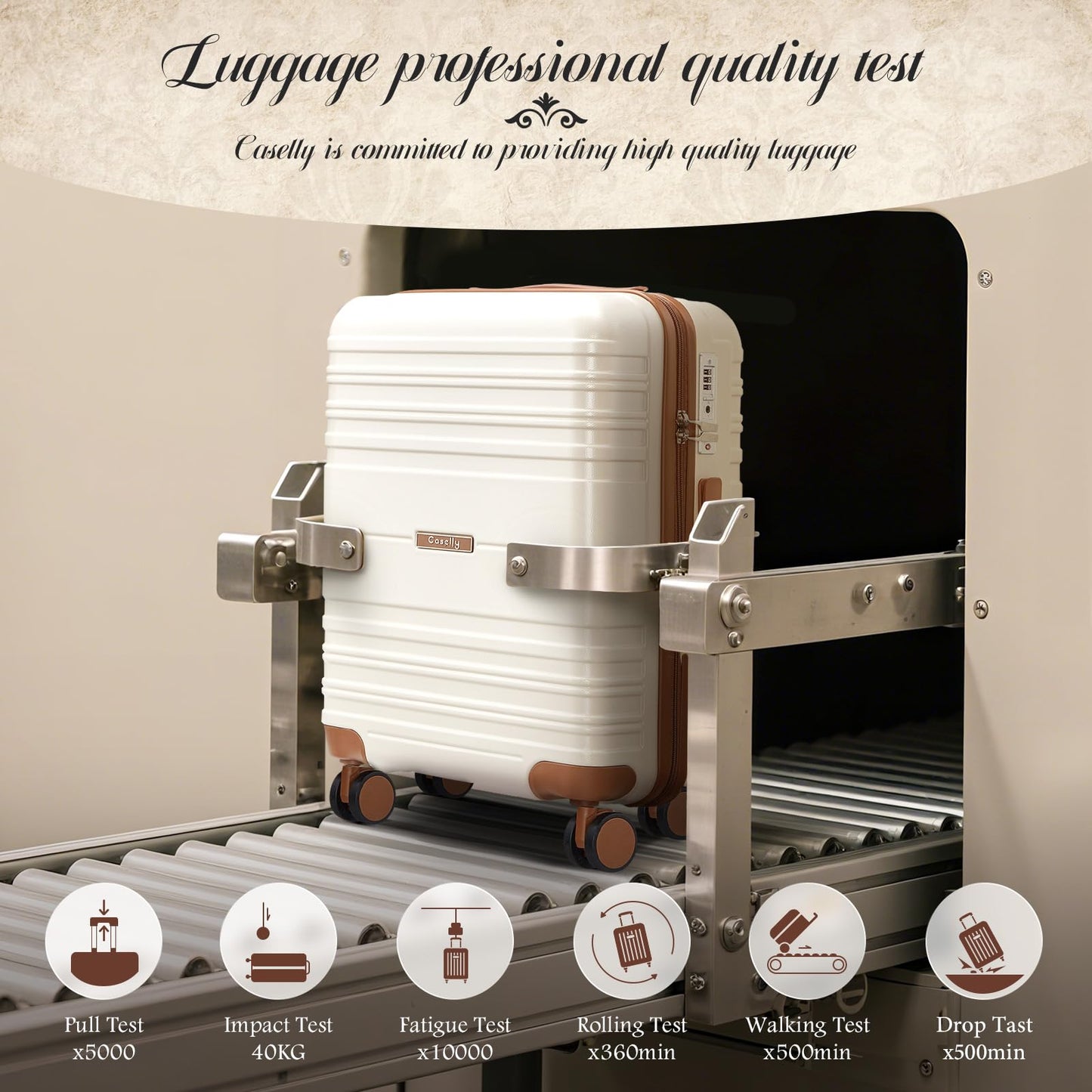 CASELLY Luggage Sets with spinner wheels, PC+ABS Hard Shell Travel Luggage,Lightweight Carry-on suitcases with TSA Lock,YKK Zippers (Green, 7 piece sets（14/18/20/24/28/DB/TB）)