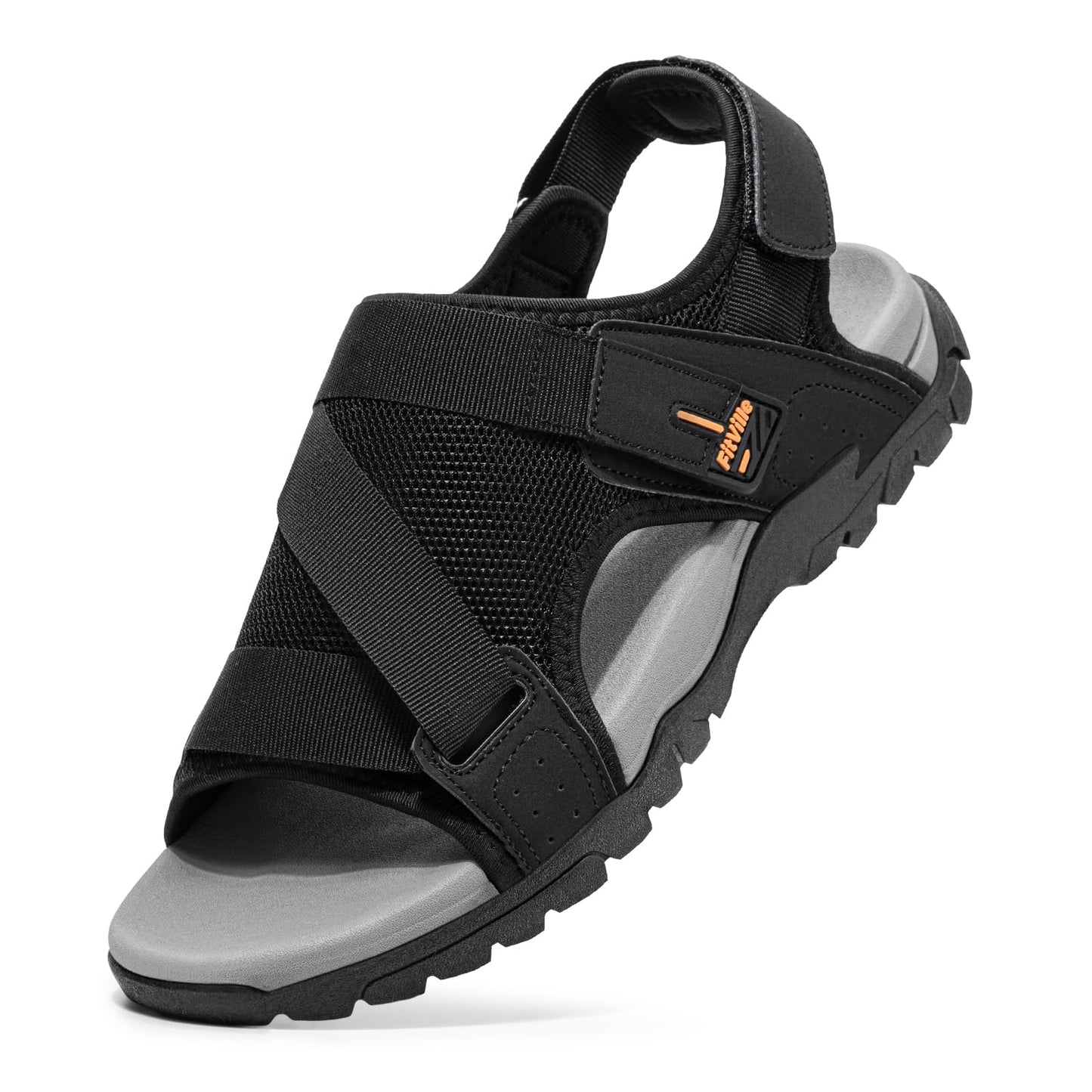 FitVille Diabetic Sandals for Men Wide Orthopedic Athletic Sandals with Arch Support Lightweight Breathable Outdoor Sandals for Beach Travel