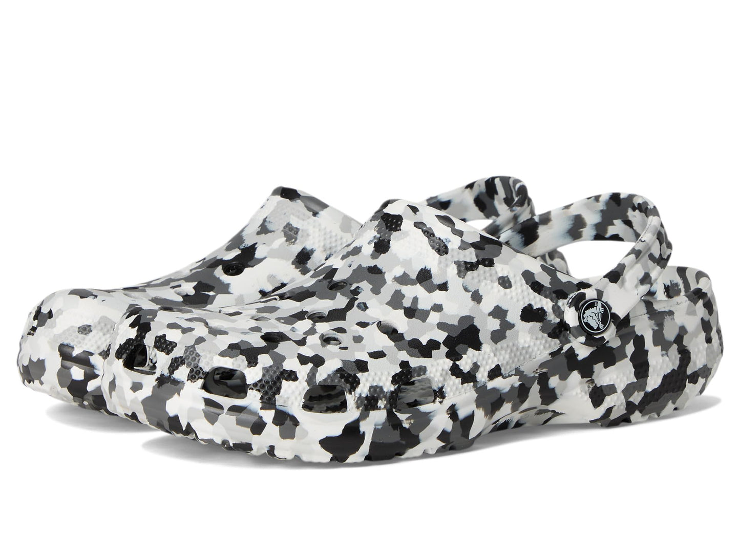 Crocs Unisex Classic Marbled Tie-Dye Clog, Black/White Confetti, 12 Women/10 Men, Medium