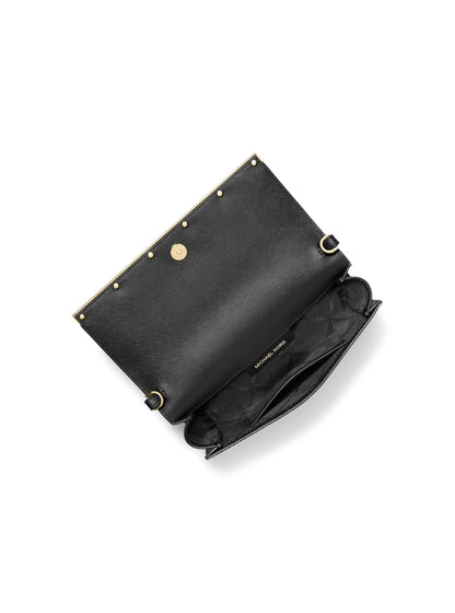 Michael Kors Mona Large East West Clutch, Gold-Tone Hardware/Black