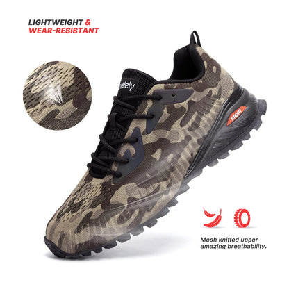 Kricely Men's Trail Running Shoes Fashion Hiking Sneakers for Men Camo Tennis Cross Training Shoe Mens Casual Outdoor Walking Footwear Size 10