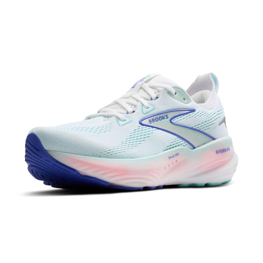 Brooks Women’s Glycerin GTS 22 Supportive Running Shoe - White/Limpet Shell/Amparo Blue - 11.5 Medium