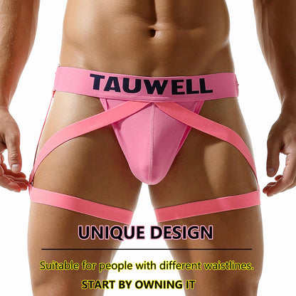 jock straps for men Men's jockstraps Underwear G-String Bikini Bulge Enhancing Ball Pouch T Back For Men Male Athletic Thongs (Pink)