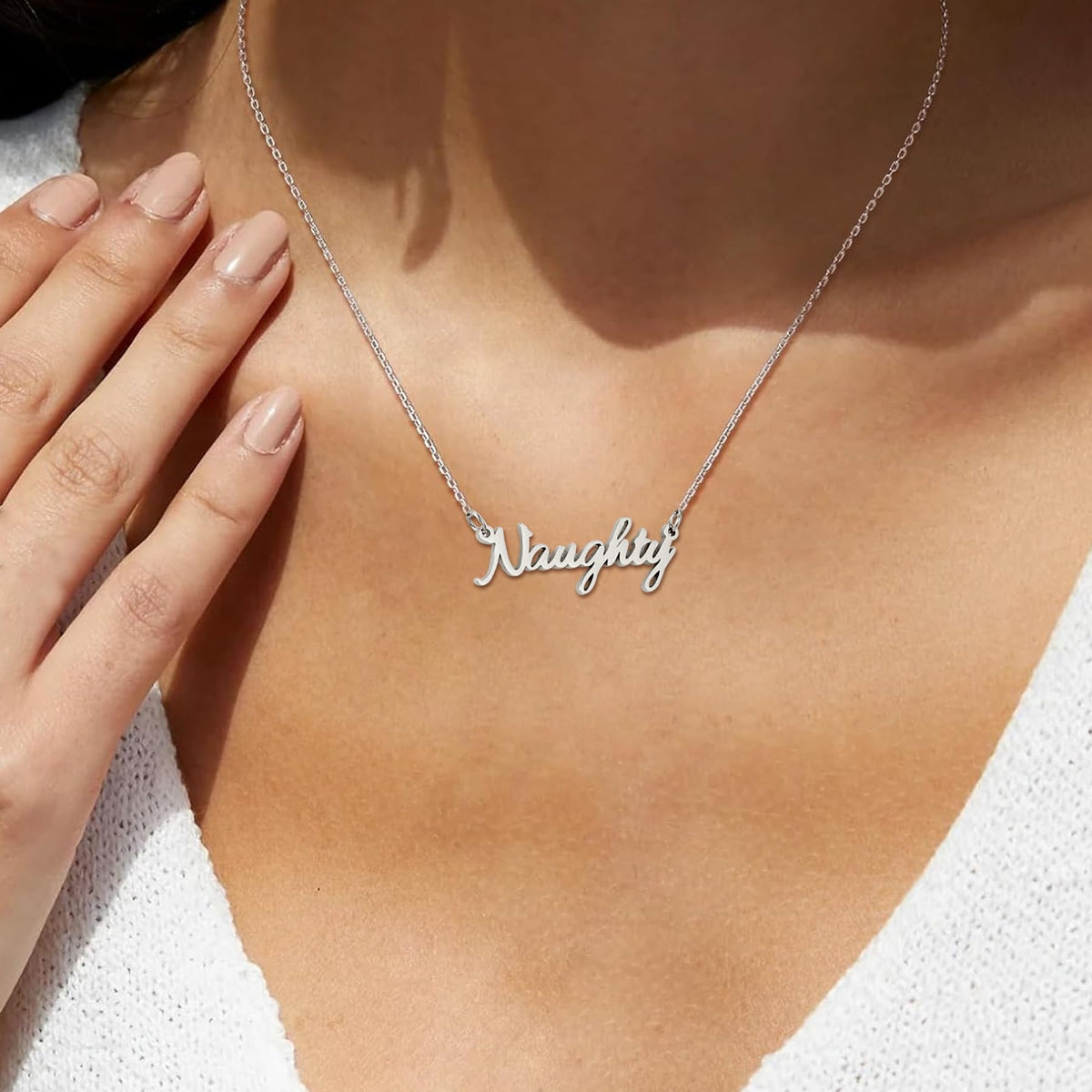 SKQIR Sissy Queen Necklace for Men Women Naughty Word Necklace Sissy Gold Pendant Letters Jewelry Femboy Friend Best Bitches Besties Funny Gift for Femboi Lover Friendship Gag Gift