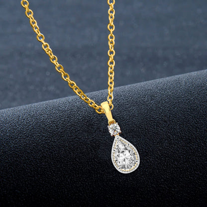 FRIENDLY DIAMONDS Diamond Pendant Necklace For Women | 6 Carat IGI Certified Pear Shape Lab Grown Diamond | Joan Fashion Lab Diamond Pendant Necklace In 14K Yellow Gold | FG-VS1-VS2 Quality