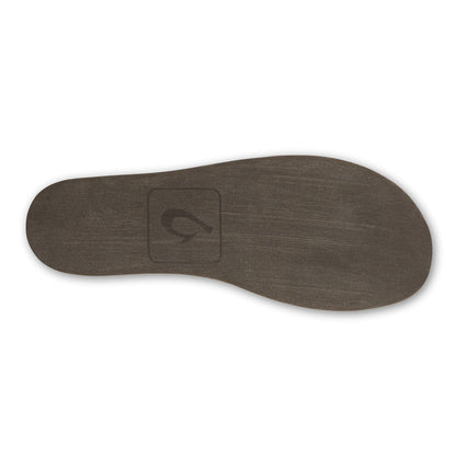 OLUKAI Moloa Slipper, Men's Premium Leather Slip-On Shoes, Soft Genuine Shearling Lining & Gel Insert, Drop-In Heel & All-Day Comfort, Kona Coffee/Kona Coffee, 9