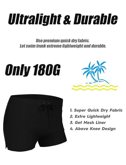 COOFANDY Mens Swim Trunks Bathing Suit Swim Brief Square Leg Board Short