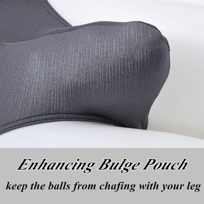 Mens Low Rise Underwear Briefs- Sexy Enhancing Big Pouch Ice Silk Bulge Pouch - Large Size