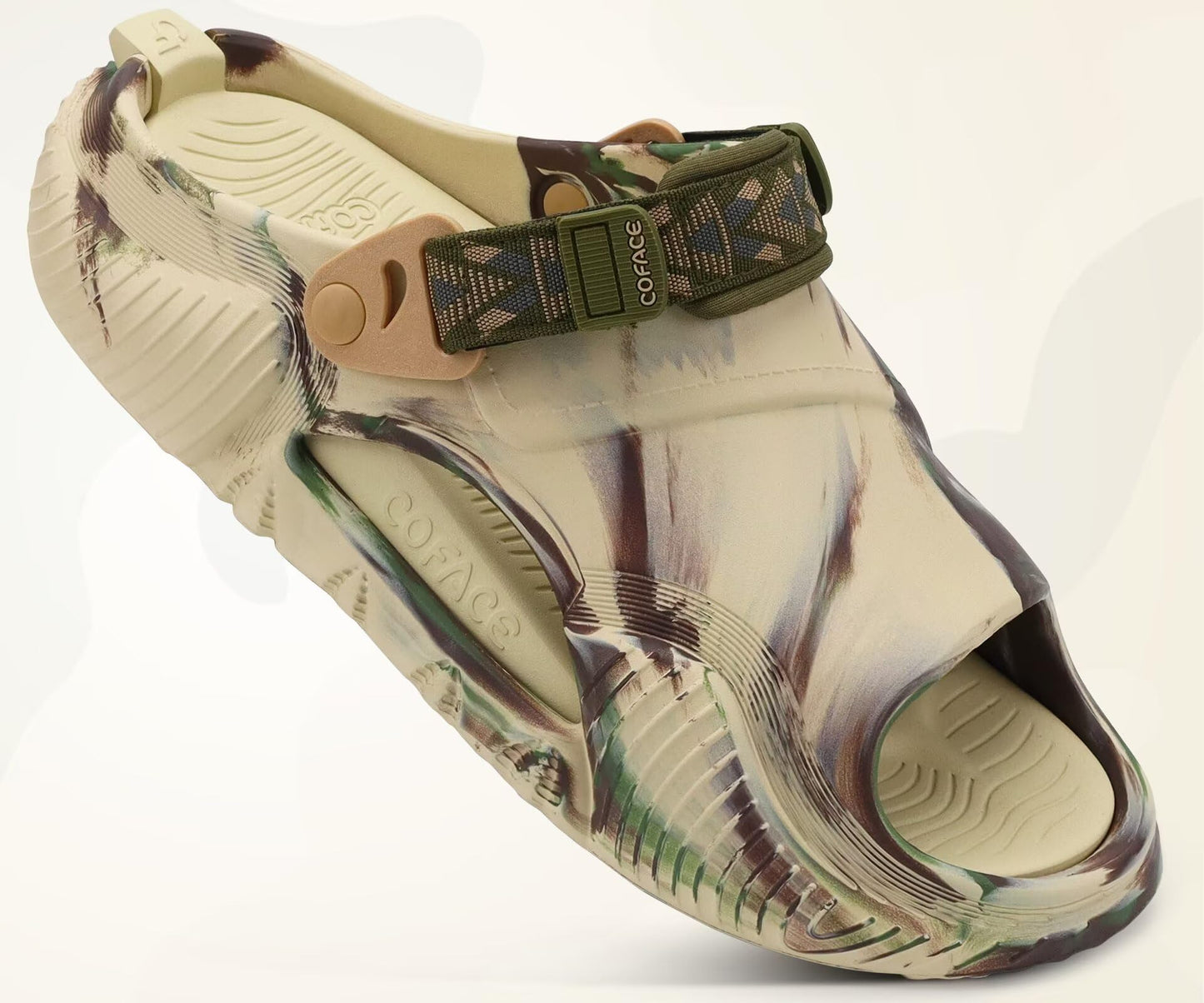 COFACE Mens Clogs with Arch Support Orthopedic Sandals for Men Orthotic 2025 Recovery Mules Man Plantar Fasciitis Summer Casual BeigeGreenCamo Size 10