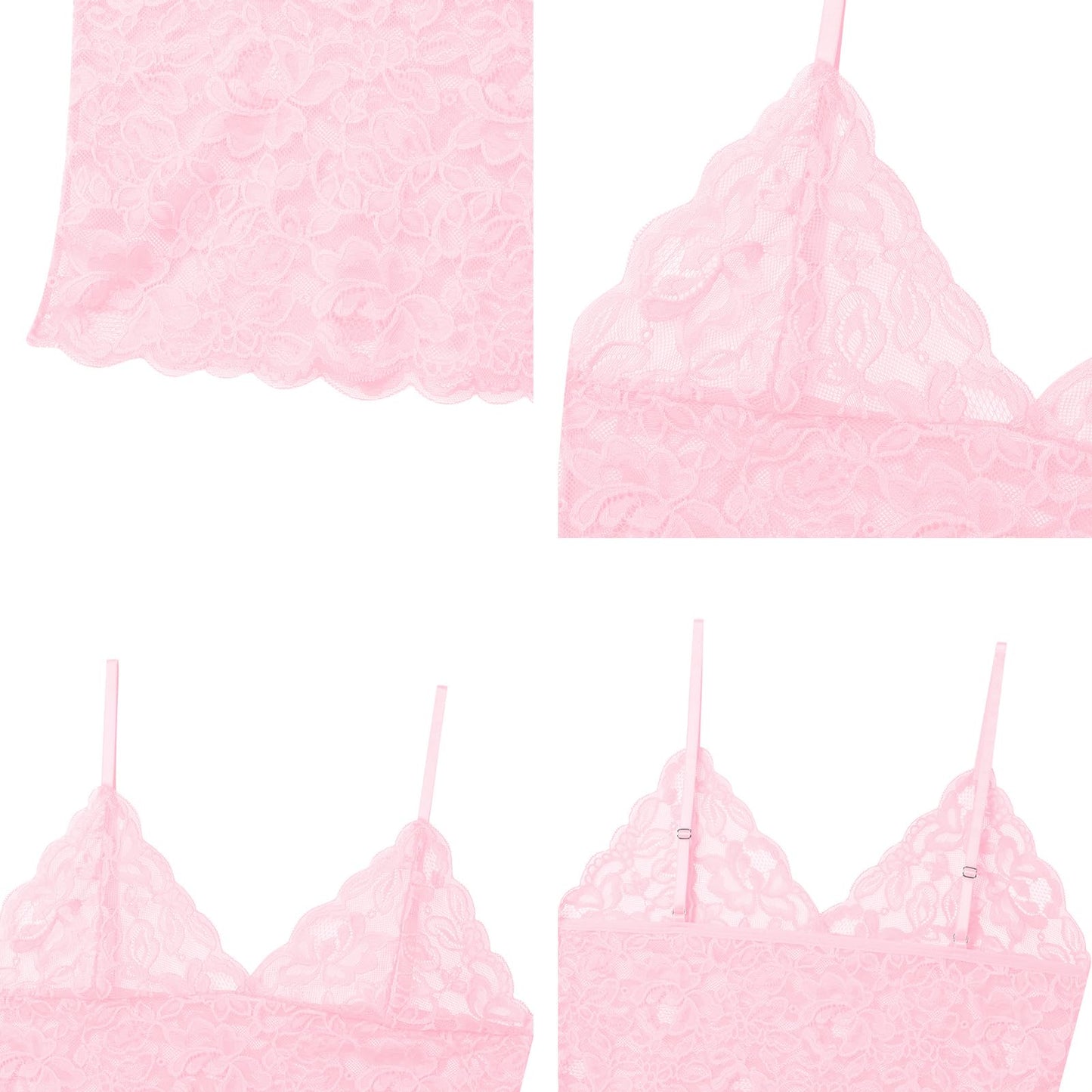 ABAFIP Men’s Sissy Lace Cami Top Floral Sheer Camisole Ruffle V-Neck Sleeveless Shirt See Through Undershirt Pink Medium