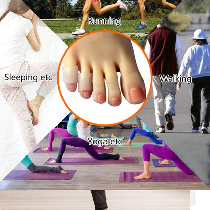 10 Pack Pinky Toe Sleeves Protectors, Toe Covers, Protect Toe from Rubbing,Discomfort Caused by Long-time Walking Translucent Colour