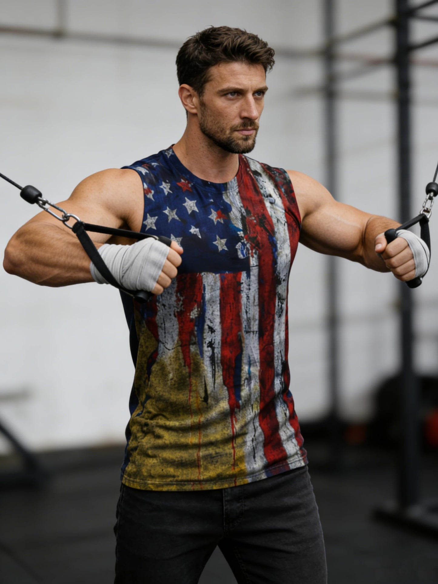 Heralady Mens 4th of July Tank Top American Flag Patriotic Sleeveless Graphic Independence Day Shirt P2 L