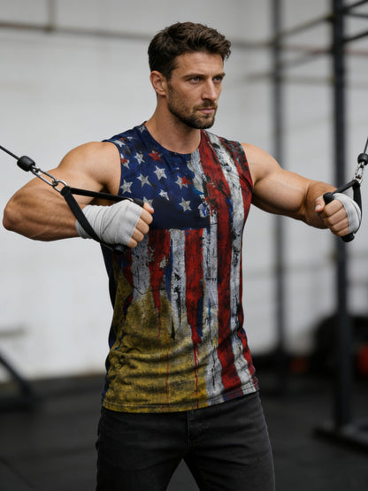 Heralady Mens 4th of July Tank Top American Flag Patriotic Sleeveless Graphic Independence Day Shirt P2 L