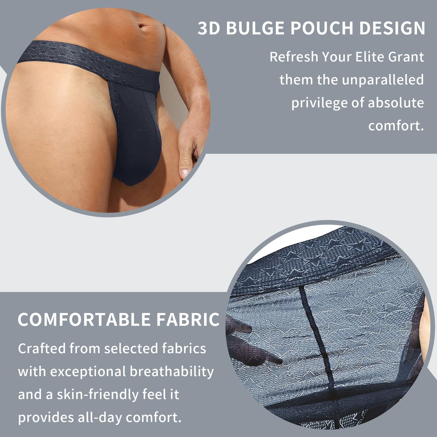 KAREN SPACE Men's Lace Thong Underwear, Sexy Low Rise G-String T-Back Underwear, RoyalBlue, M