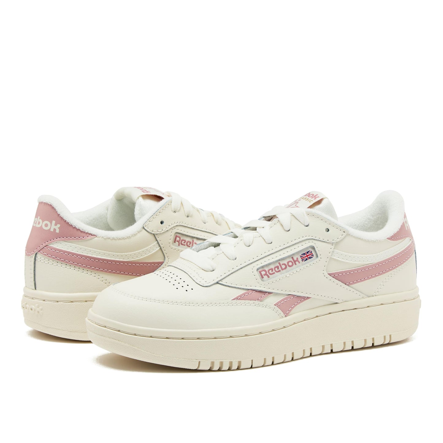 Reebok Women's Club C Double Revenge Platform Sneaker, Chalk/Smokey Rose, 9.5