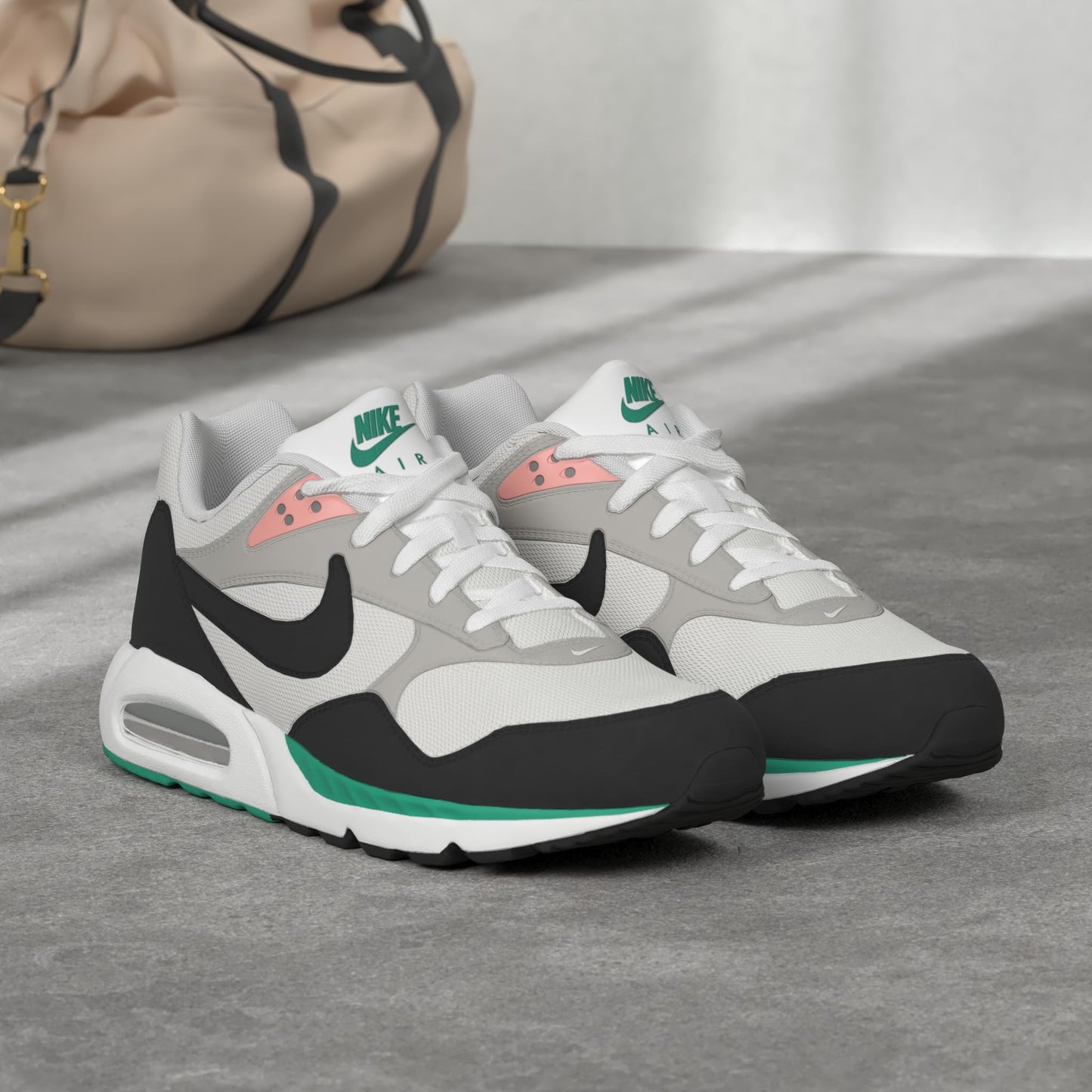 Nike Women's Air Max Correlate Sneaker, White/Black-new Green, 9