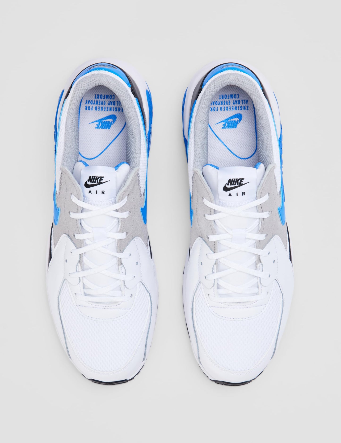 Nike Men's Air Max Excee Shoes, White/Blue Crystal-Light Smoke Grey-Black, 13