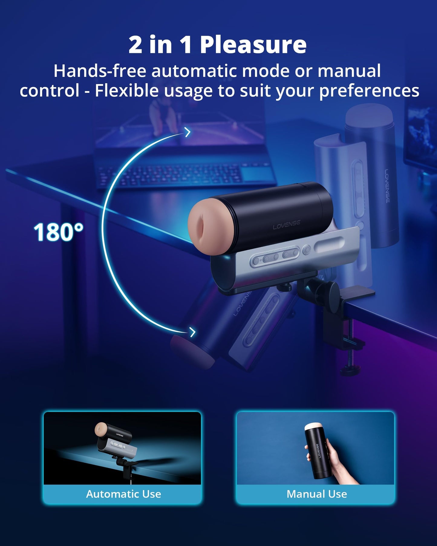 LOVENSE Solace Pro Automatic Male Masturbators, App Remote Control Pocket Pussy Thrusting Blowjob Sex Toys - Machines & Devices for Men Pleasure Adjustable Male Stroker with Immersive AI/VR Experience