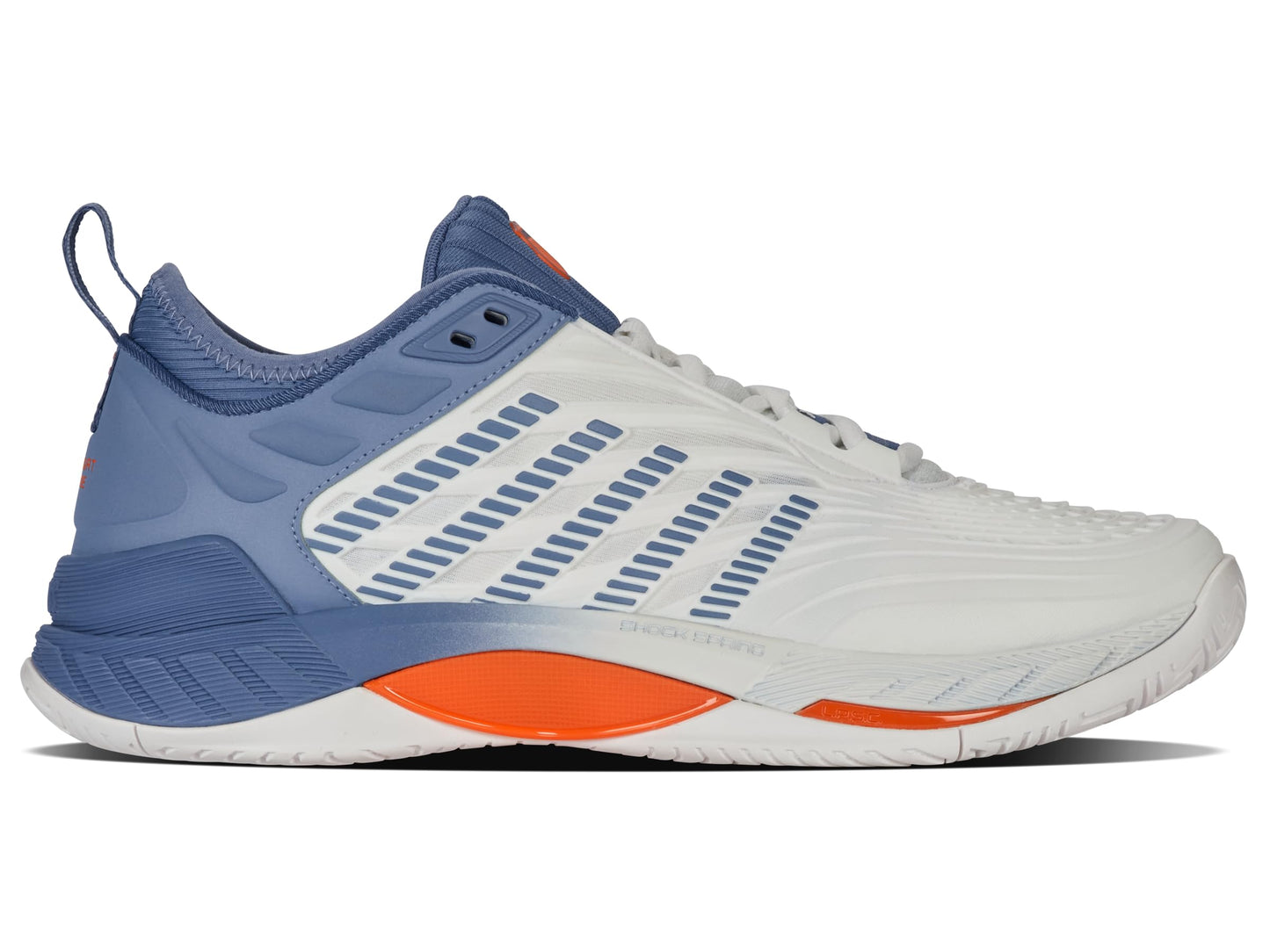 K-Swiss Men's Hypercourt Supreme 2 Tennis Shoe, Lucent White/Infinity/Scarlet Ibis, 7.5 M