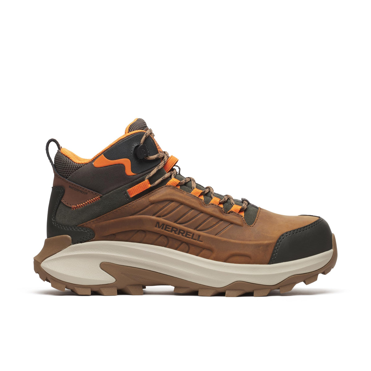 Merrell Men's Moab Speed 2 Mid Waterproof Carbon Fiber Work Construction Boot, Light Brown, 13 Wide