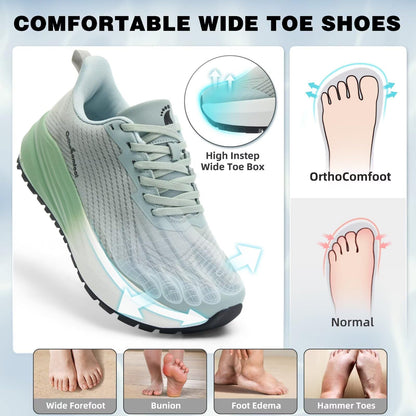 Men's Orthopedic Wide Comfortable Trail Sneaker: Casual Plantar Fasciitis Heel Spurs Arch Support Orthotic Neuropathy Pain Relief Trekking Shoes, Slip On Hammer Toes Leisure Walking Shoes Mint Size 12