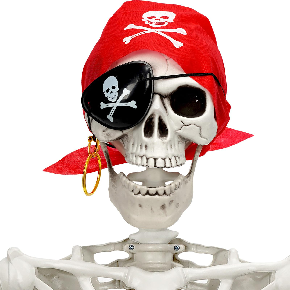 5.5 FT Skeleton Halloween Decorations, Posable Full Body Life-Size Skeleton Prop with Movable Joints for Halloween Decorations Haunted House Outdoor Yard Prop