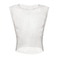 Men's Rave Outfit Sheer Rhinestone Top Sleeveless Tanks Crop Top Fishnet Vest Self-tie Wrap Mini Skirt Silver-top Medium