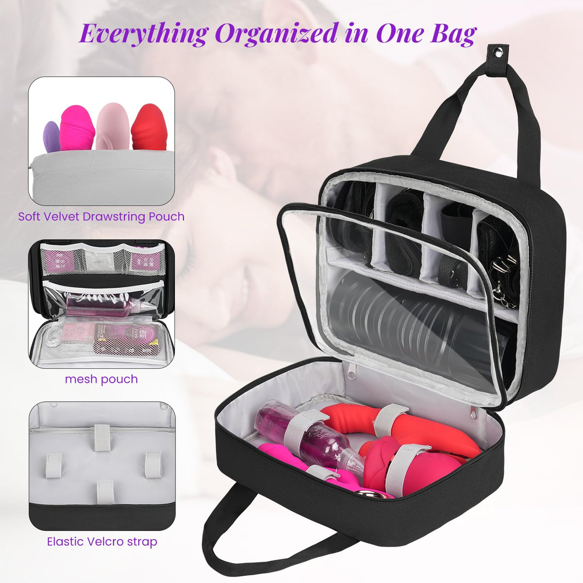 Lockable Discreet Storage Bag for Adult, Private Toy Organizer