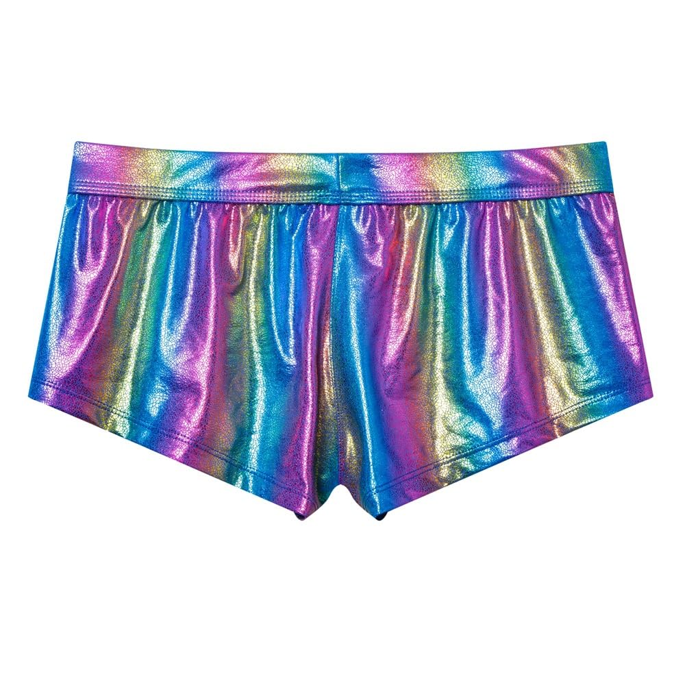 JOCKMAIL Mens Boxer Briefs Men's Underwear Liquid Metallic Hot Body Boxer Swimsuit for Stage Performance and Party Wear (US, Alpha, X-Large, Regular, Regular, Rainbow)