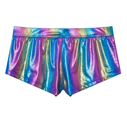 JOCKMAIL Mens Boxer Briefs Men's Underwear Liquid Metallic Hot Body Boxer Swimsuit for Stage Performance and Party Wear (US, Alpha, X-Large, Regular, Regular, Rainbow)