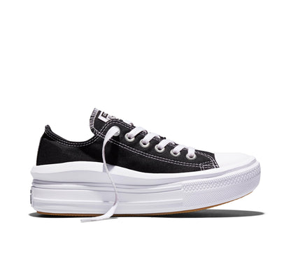 Converse Women's Chuck Taylor All Star Move Canvas Platform OX, Black/White/White, 7